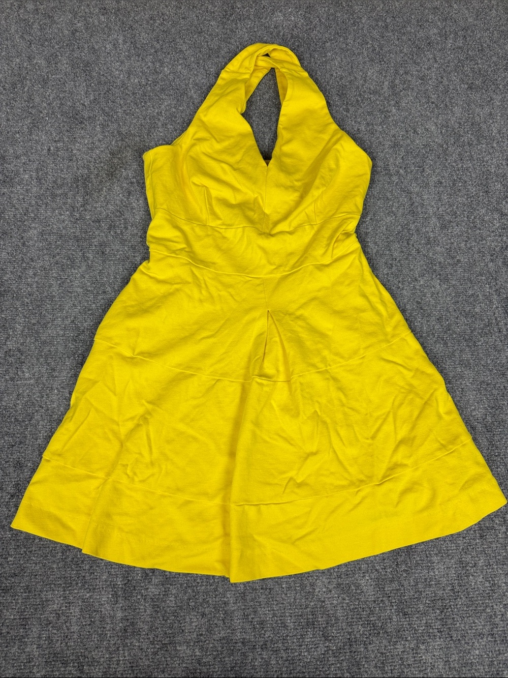 Banana Republic Bright Yellow Halter Fit-and-Flare Mini Dress
